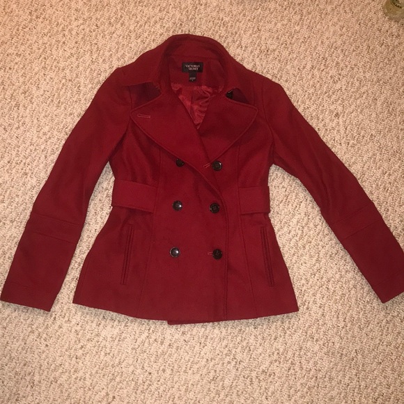 dark red peacoat